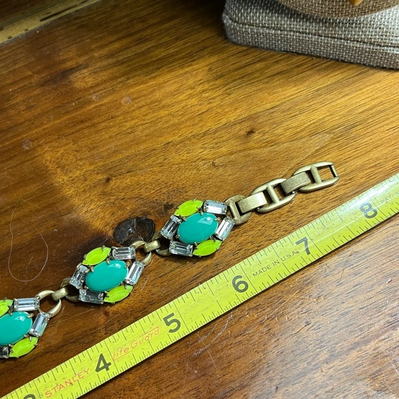 Stella & Dot Turquoise blue green and Lime Earrings with matching bracelet - Picture 4 of 8